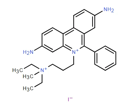25535-16-4，Propidium iodide，其结构中含有碘原子和丙啶环